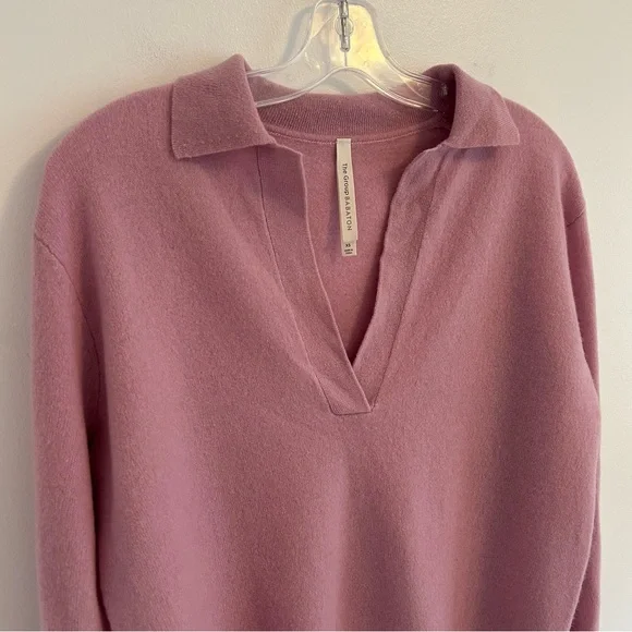(SOLD) BABATON Merino Wool Blend Polo Sweater Pink Size XS - Picture 4 of 15